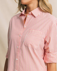 Cam Stripe Poplin Dress - Peaches N' Cream Southern Tide Bargain