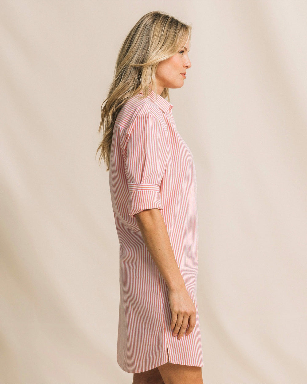Cam Stripe Poplin Dress - Peaches N' Cream Southern Tide Bargain