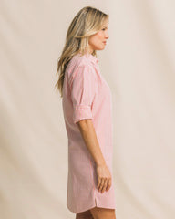 Cam Stripe Poplin Dress - Peaches N' Cream Southern Tide Bargain