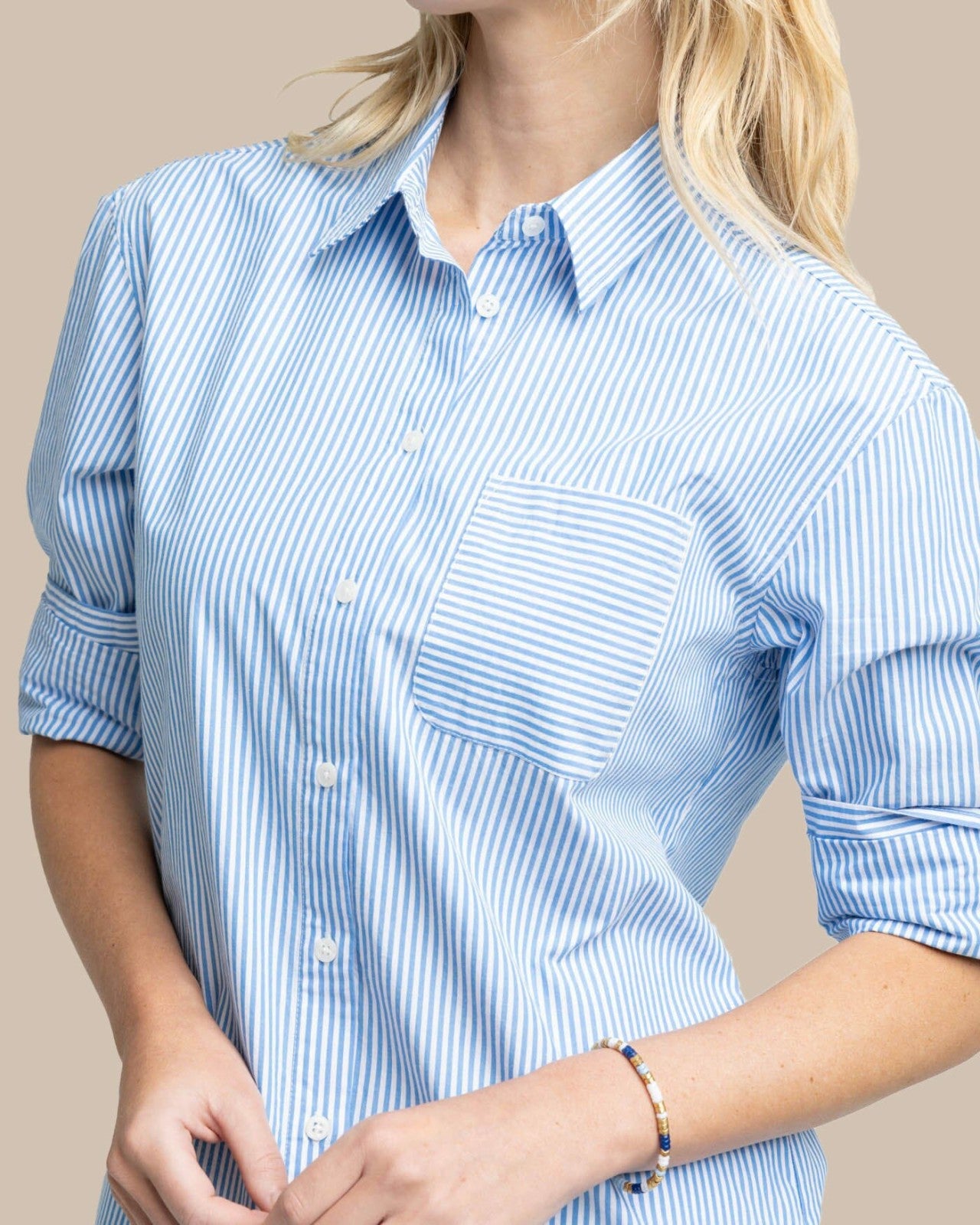 Cam Stripe Poplin Dress - Blue Fin Southern Tide Discount