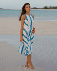 Hayden Stripe Mix Midi Dress Southern Tide Discounted