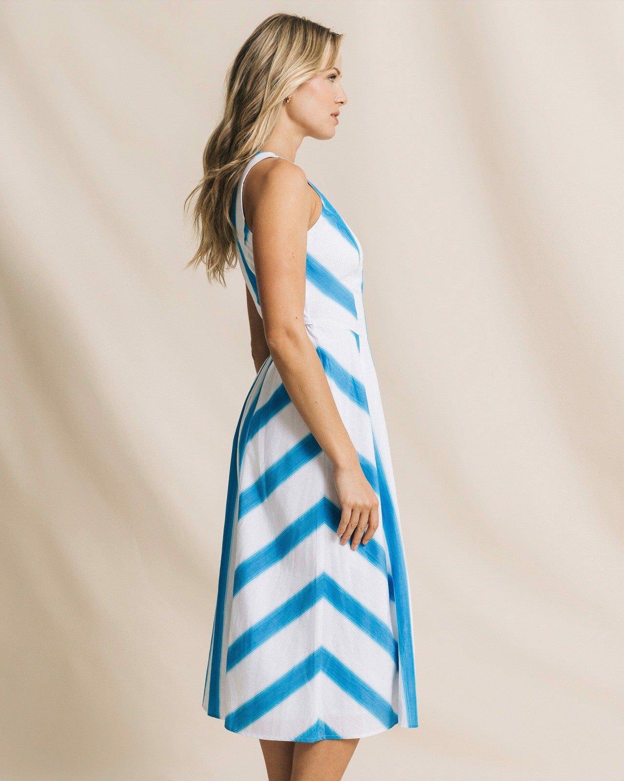 Hayden Stripe Mix Midi Dress Southern Tide Discounted