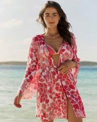 Floral Bell Sleeve Short Tunic Cover-Up Southern Tide On Sale
