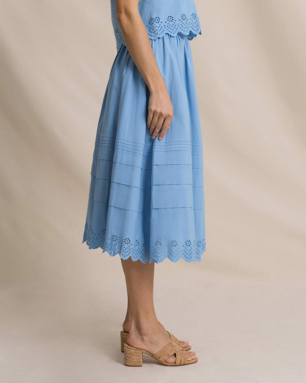 Gigi Eyelet Midi Skirt Southern Tide Discounted