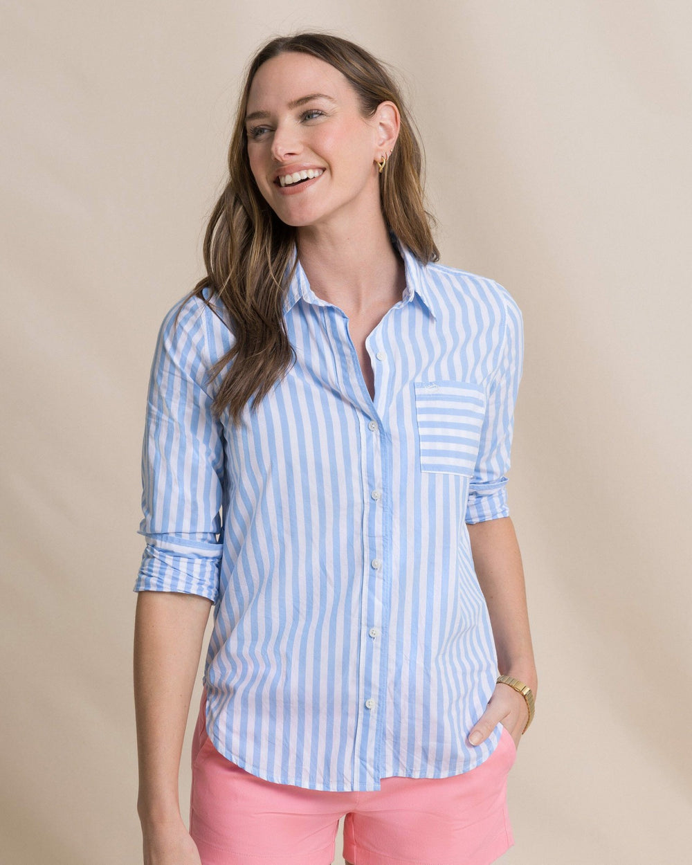 Emery Button Front Shirt Southern Tide Outlets
