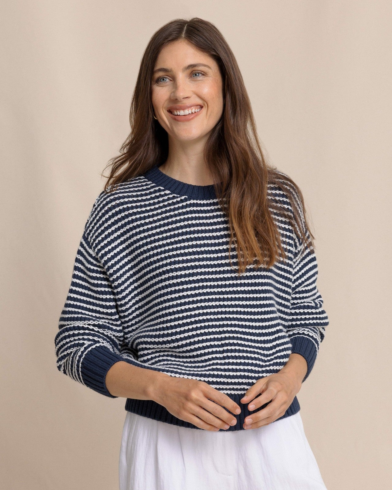 Maggi Stripe Open Stitch Sweater Southern Tide Sale