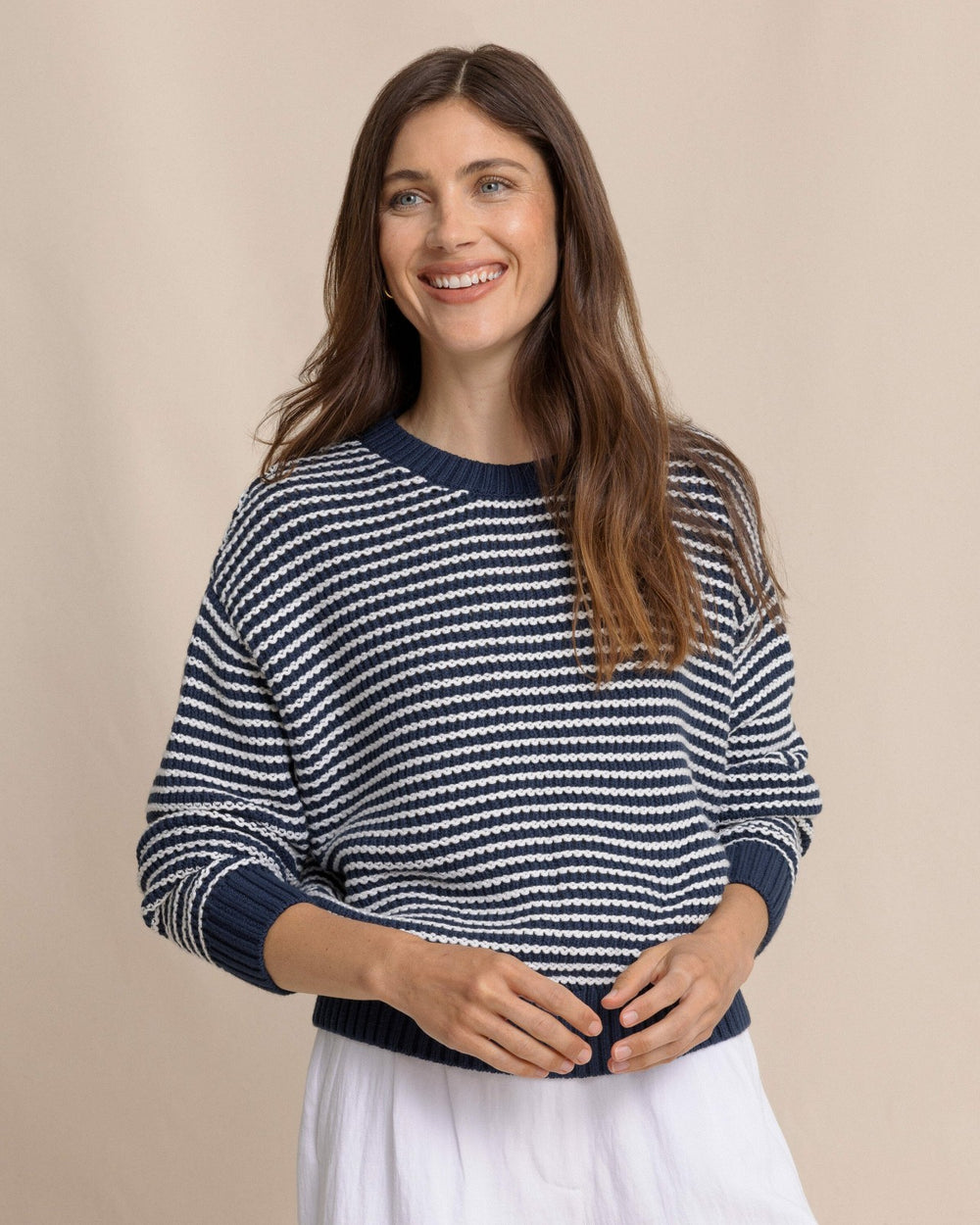 Maggi Stripe Open Stitch Sweater Southern Tide Sale