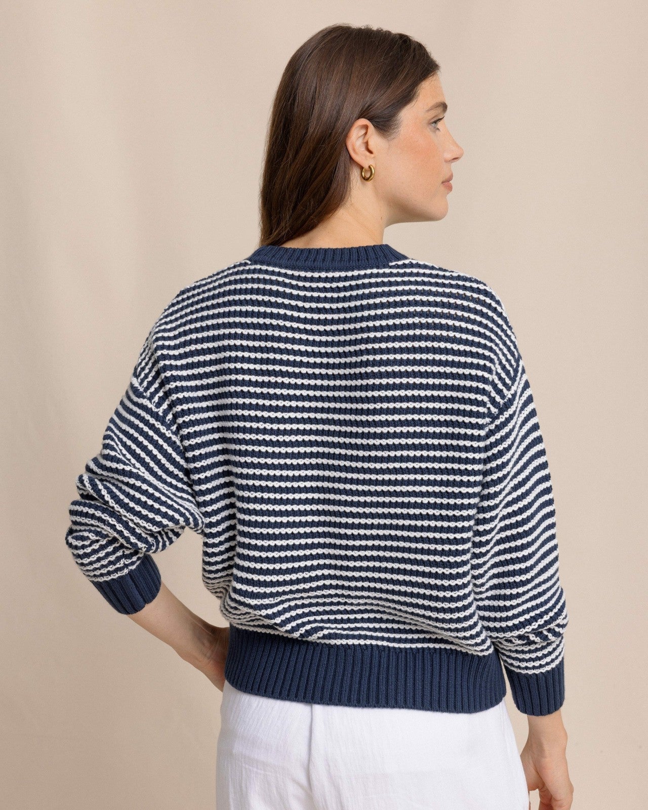 Maggi Stripe Open Stitch Sweater Southern Tide Sale
