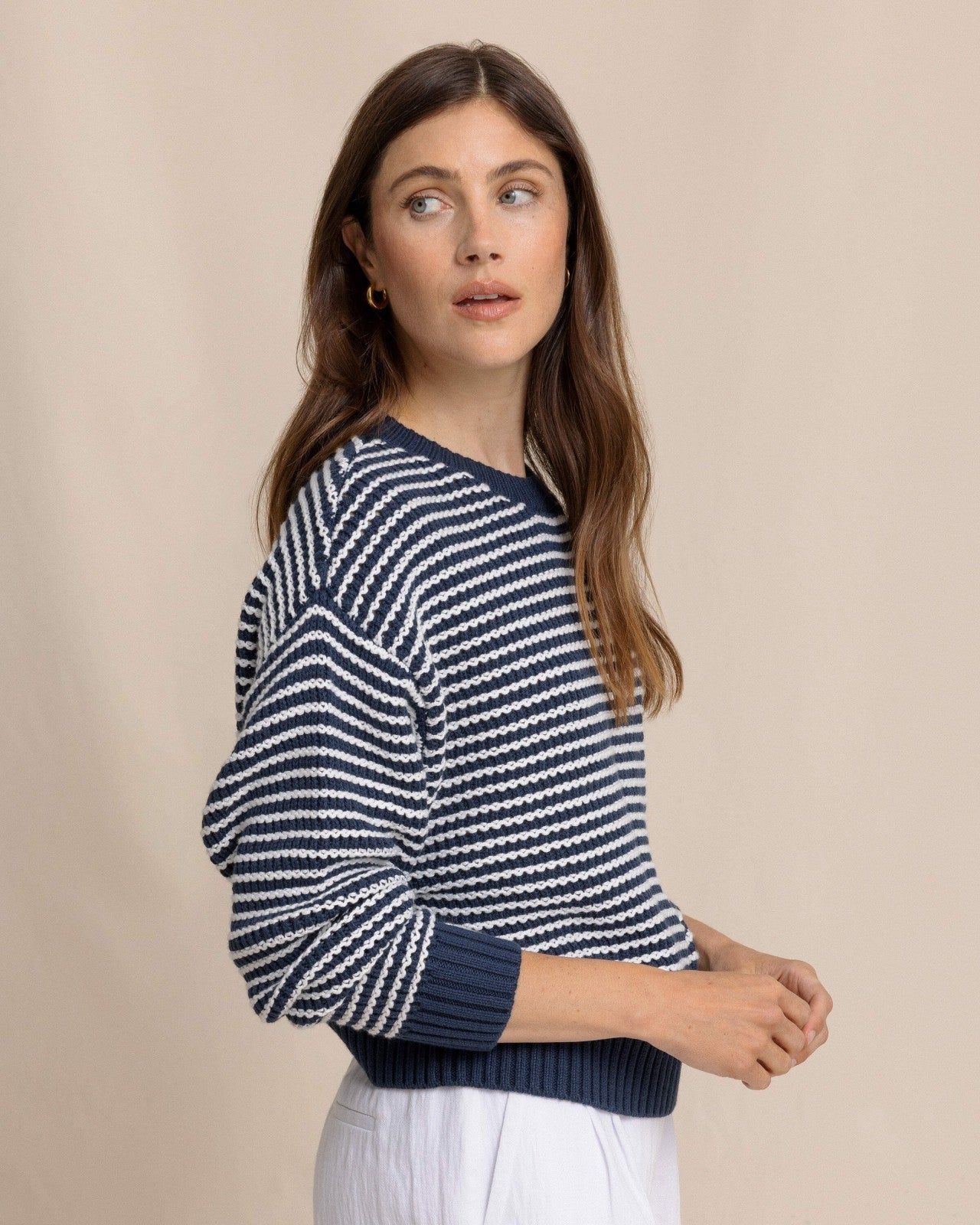 Maggi Stripe Open Stitch Sweater Southern Tide Sale