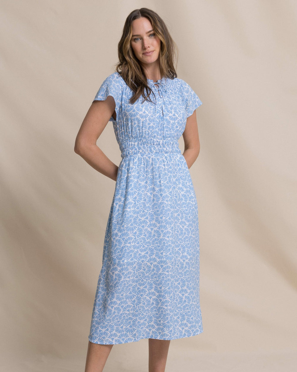 Clementine Flutter Sleeve Midi Dress Southern Tide Value Deal