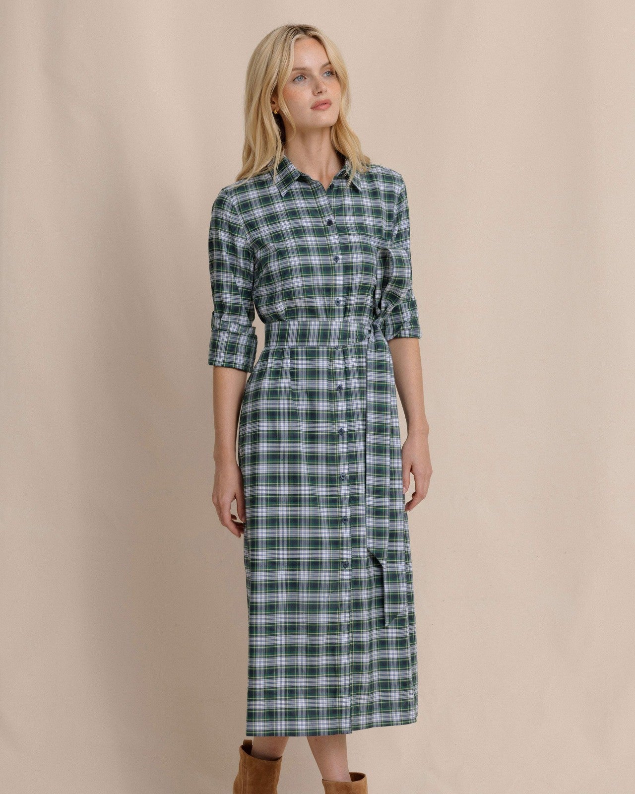 Trista Gordan Tartan Shirt Dress Southern Tide Sale