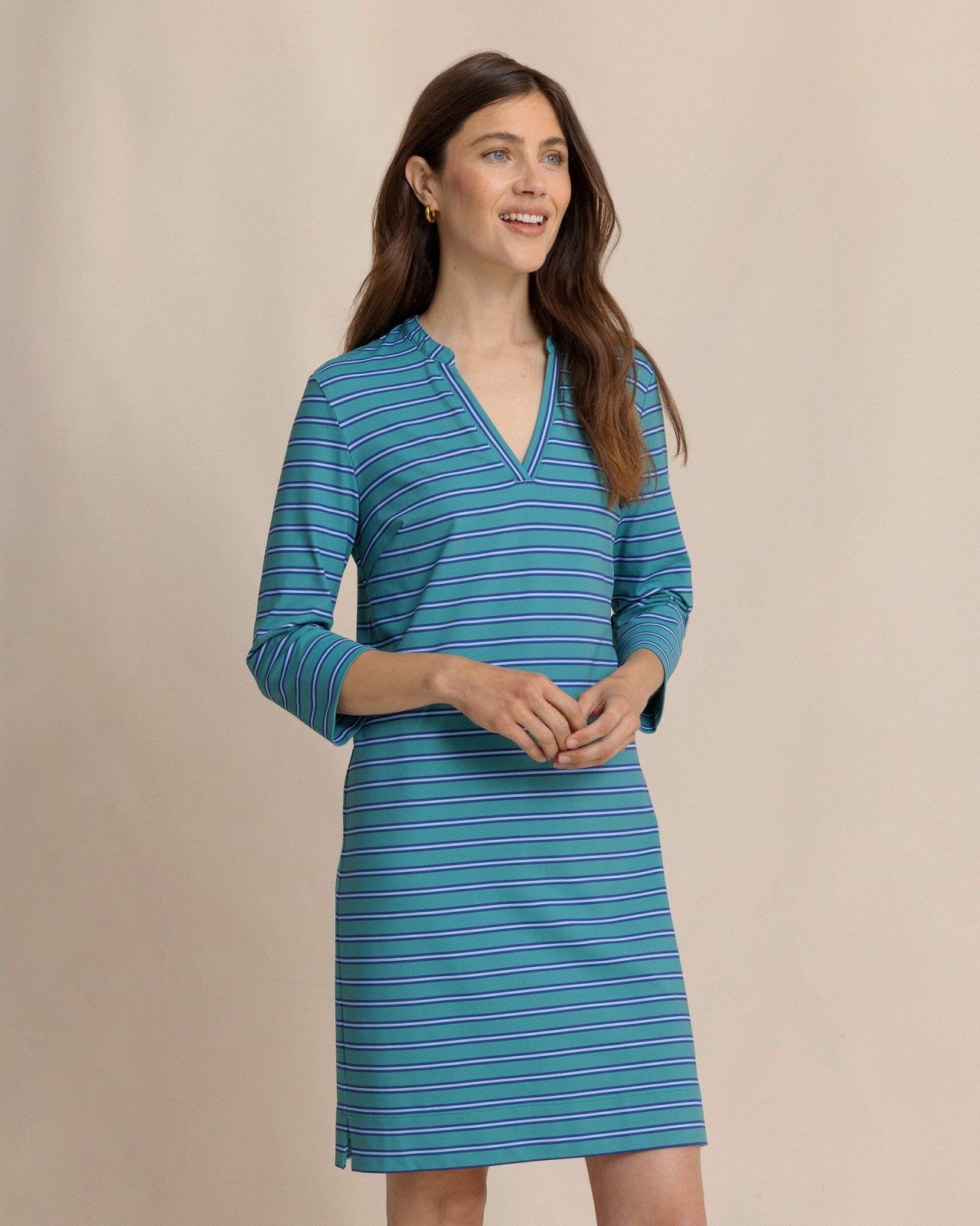 Teal Alicia Stripe Dress Southern Tide Savings
