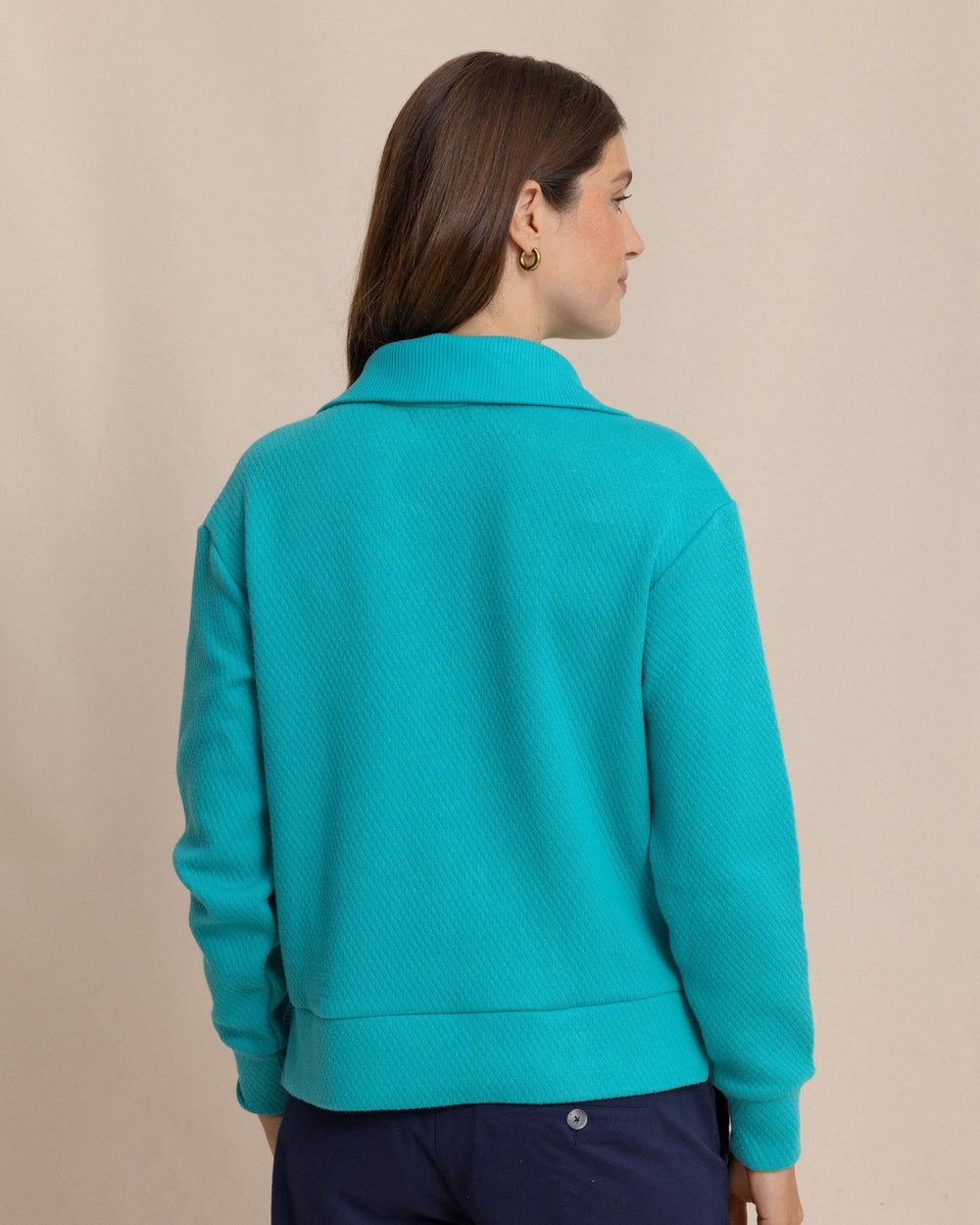 Tonya Button Mock Pullover - Teal Southern Tide Bargain