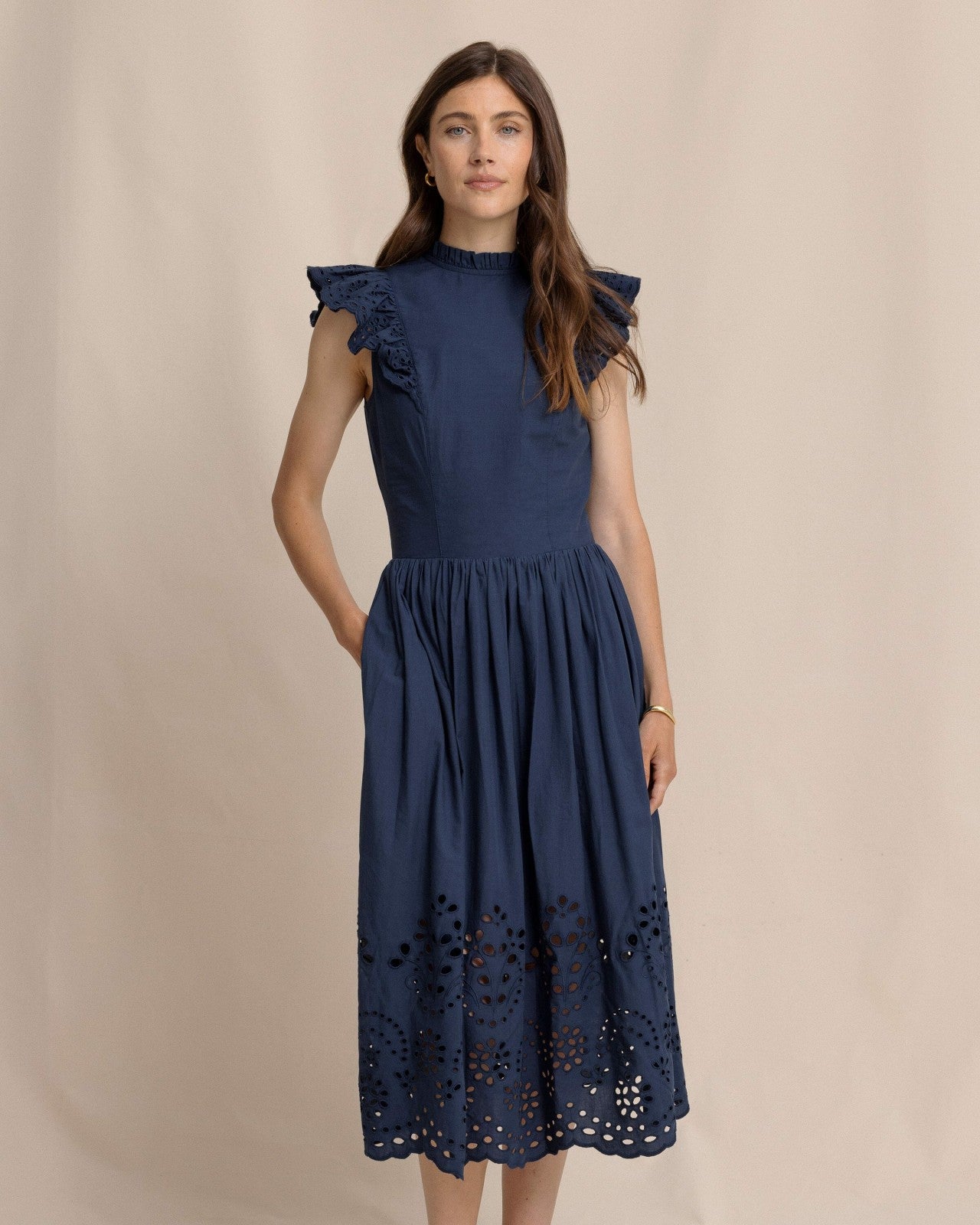 Rebekah Eyelet Midi Dress Southern Tide Discounted