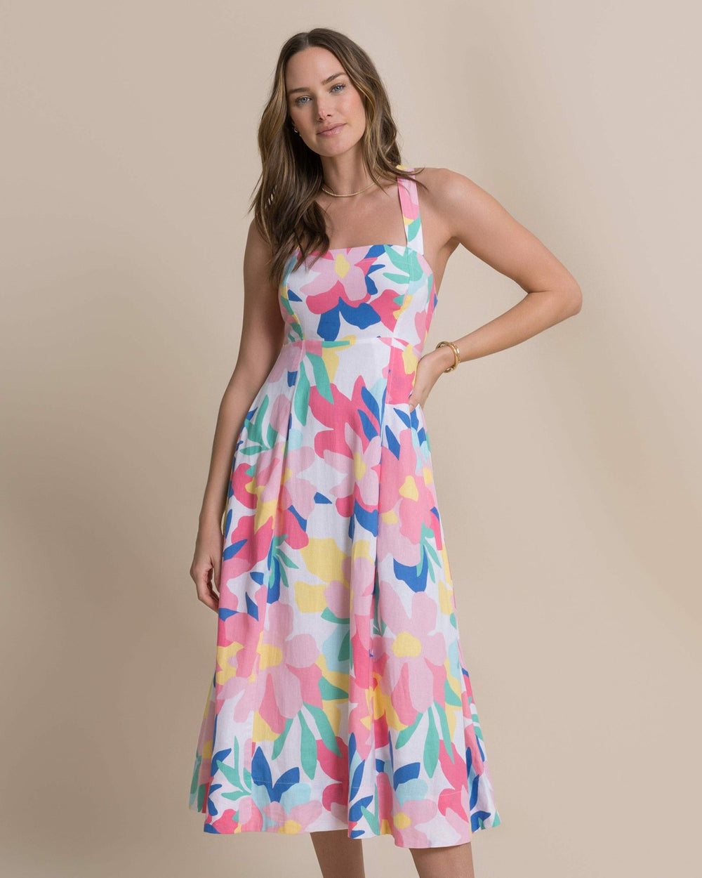 Cinzia Printed Cross Strap Dress Southern Tide Sale