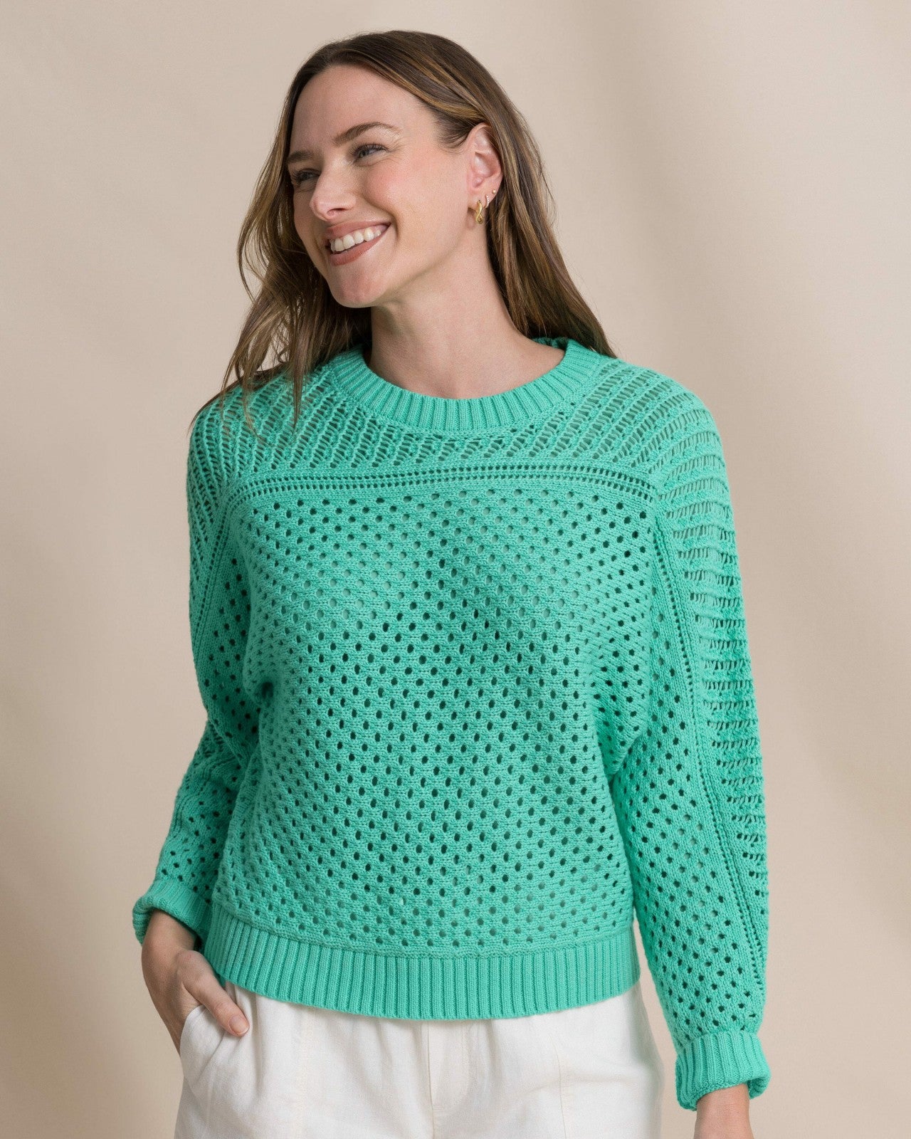 Ophelia Open Stitch Sweater - Florida Keys Southern Tide Hot Deal