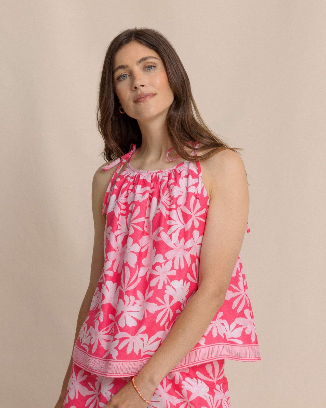 Chrissy Tie Shoulder Printed Top Southern Tide Limited Offer