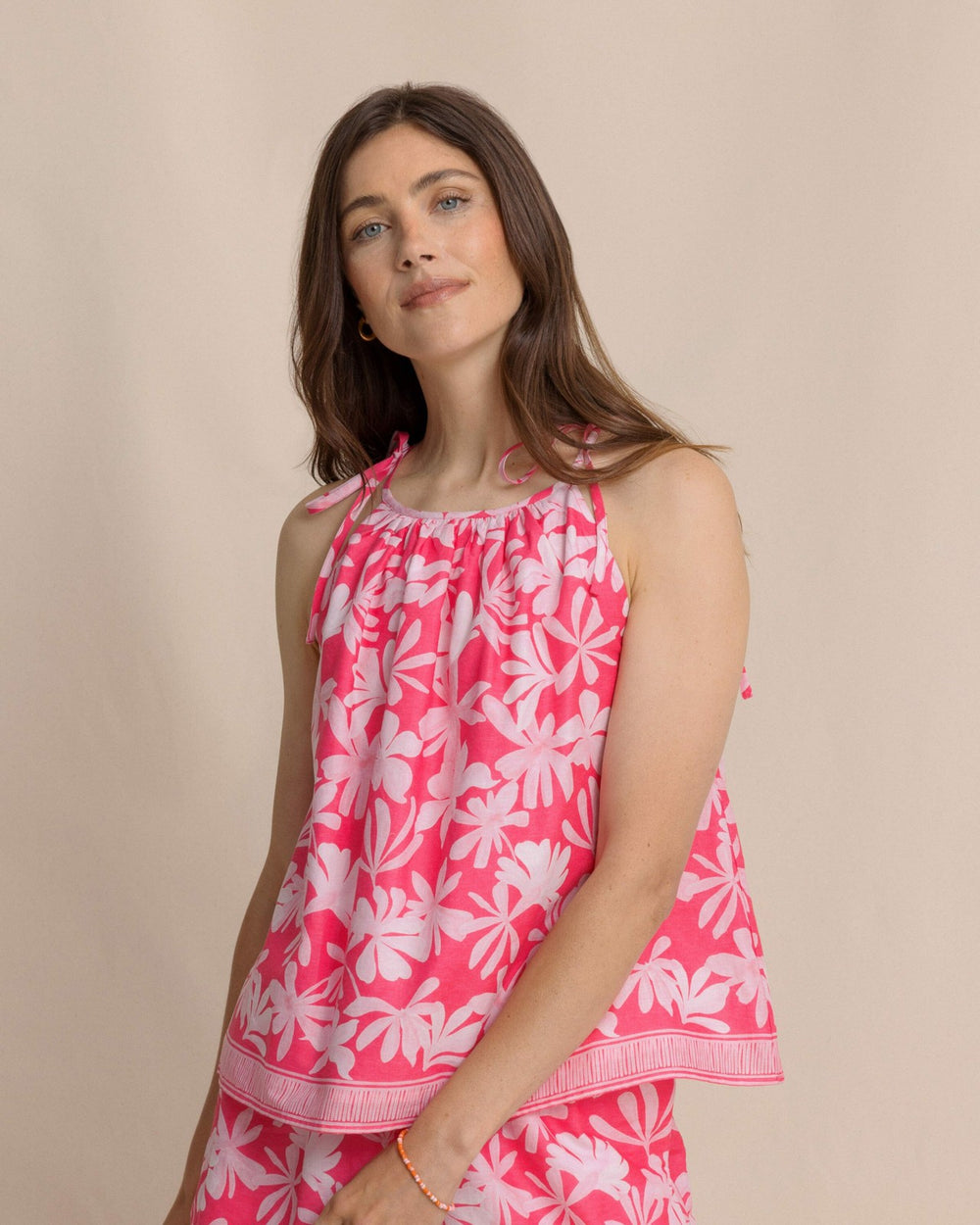 Chrissy Tie Shoulder Printed Top Southern Tide Limited Offer