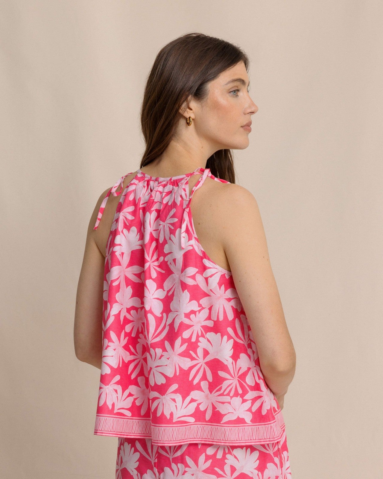 Chrissy Tie Shoulder Printed Top Southern Tide Limited Offer