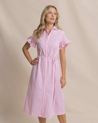 Tyra Striped Ruffle Sleeve Midi Dress Southern Tide Exclusive Deal