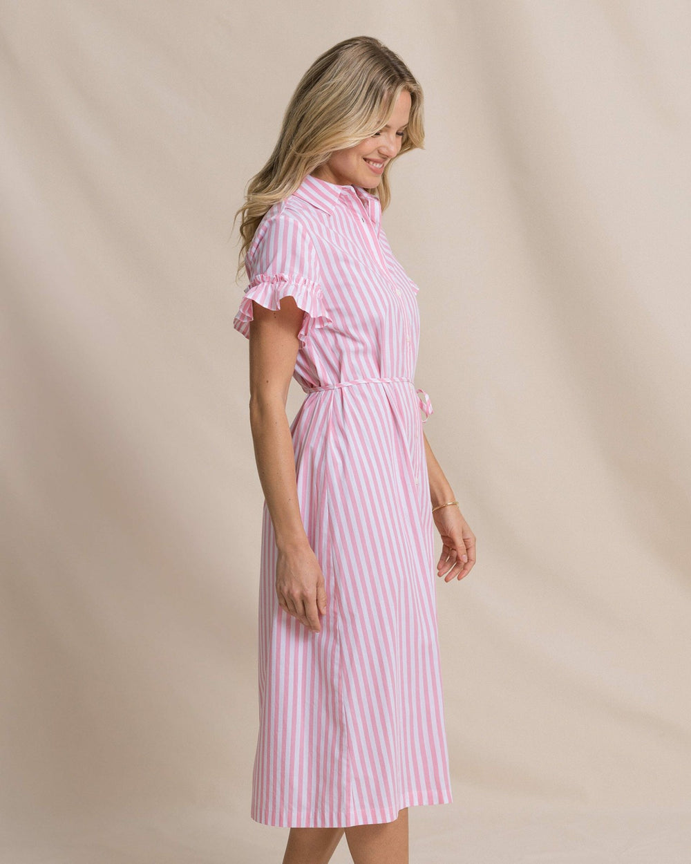 Tyra Striped Ruffle Sleeve Midi Dress Southern Tide Exclusive Deal