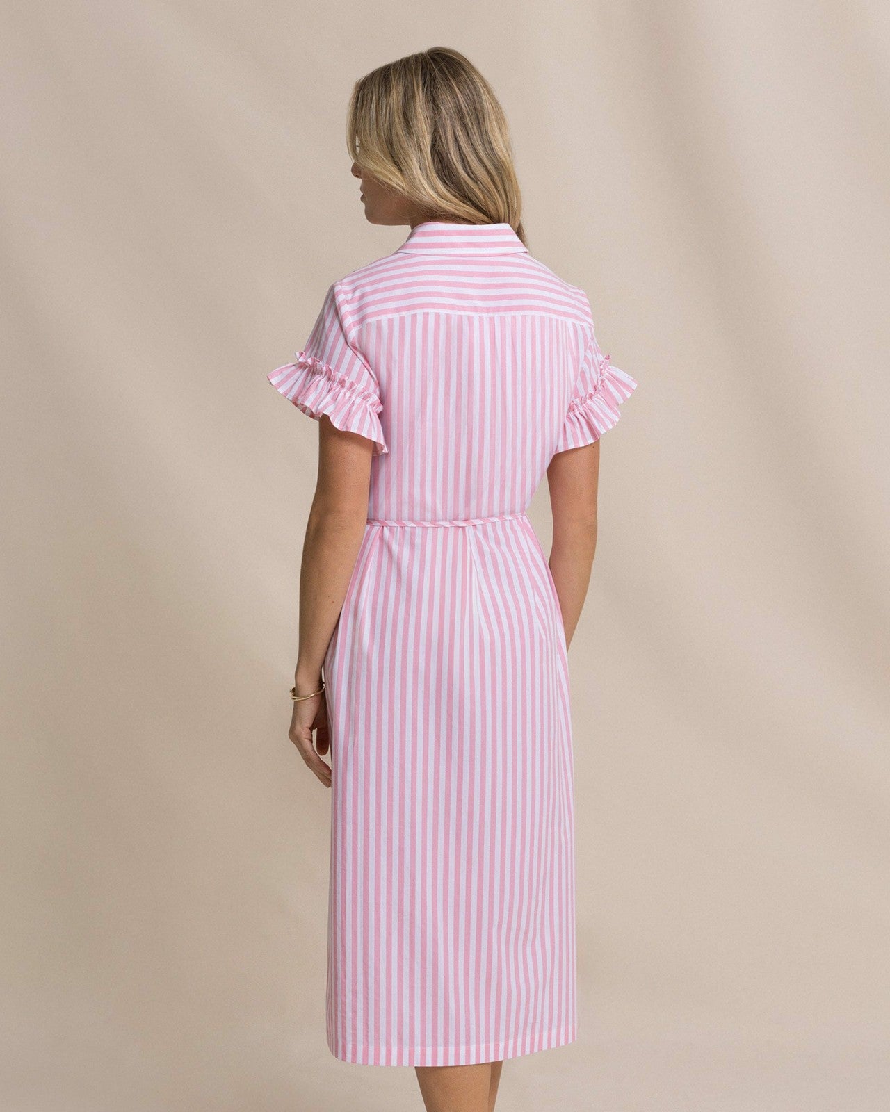 Tyra Striped Ruffle Sleeve Midi Dress Southern Tide Exclusive Deal