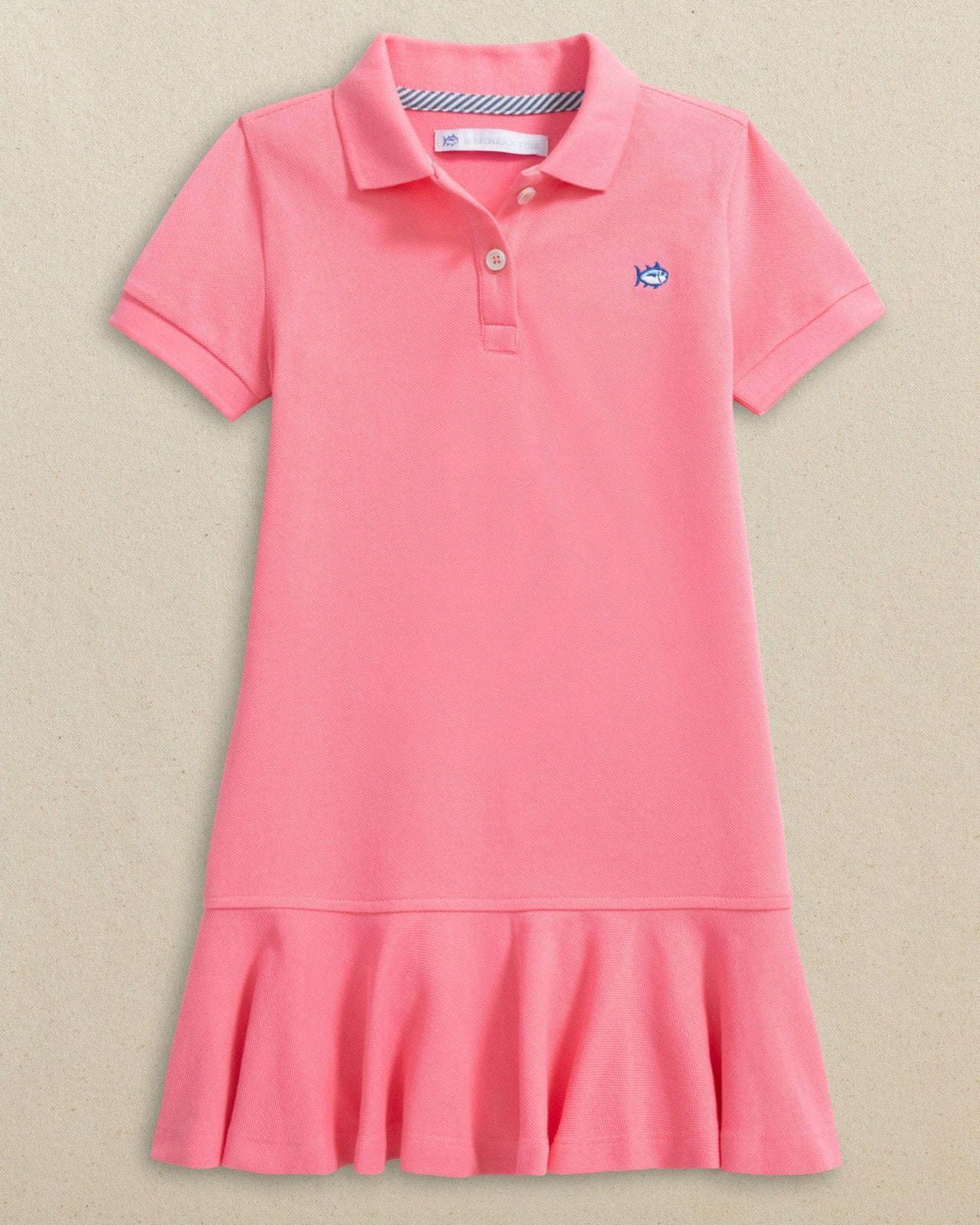 Girls Skipjack Dropwaist Polo Dress - Sea Pink Southern Tide Special Offer