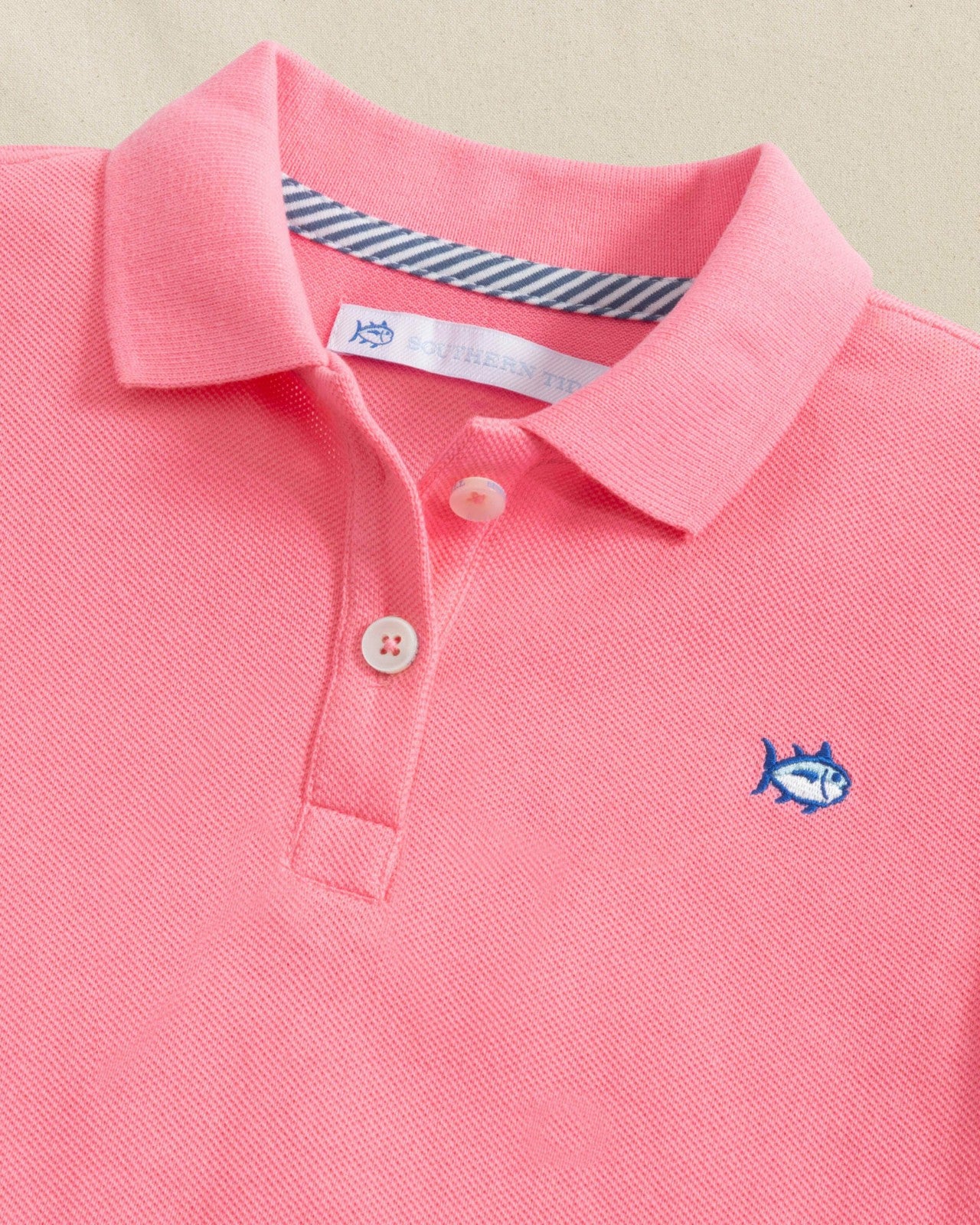 Girls Skipjack Dropwaist Polo Dress - Sea Pink Southern Tide Special Offer