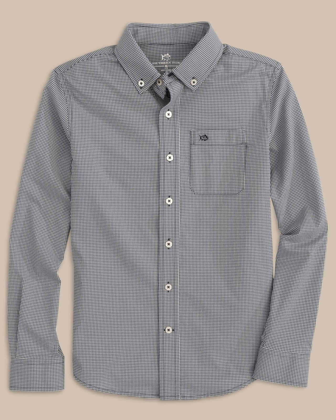 Boy's Intercoastal Mini Gingham Button Down Shirt Southern Tide Value Deal