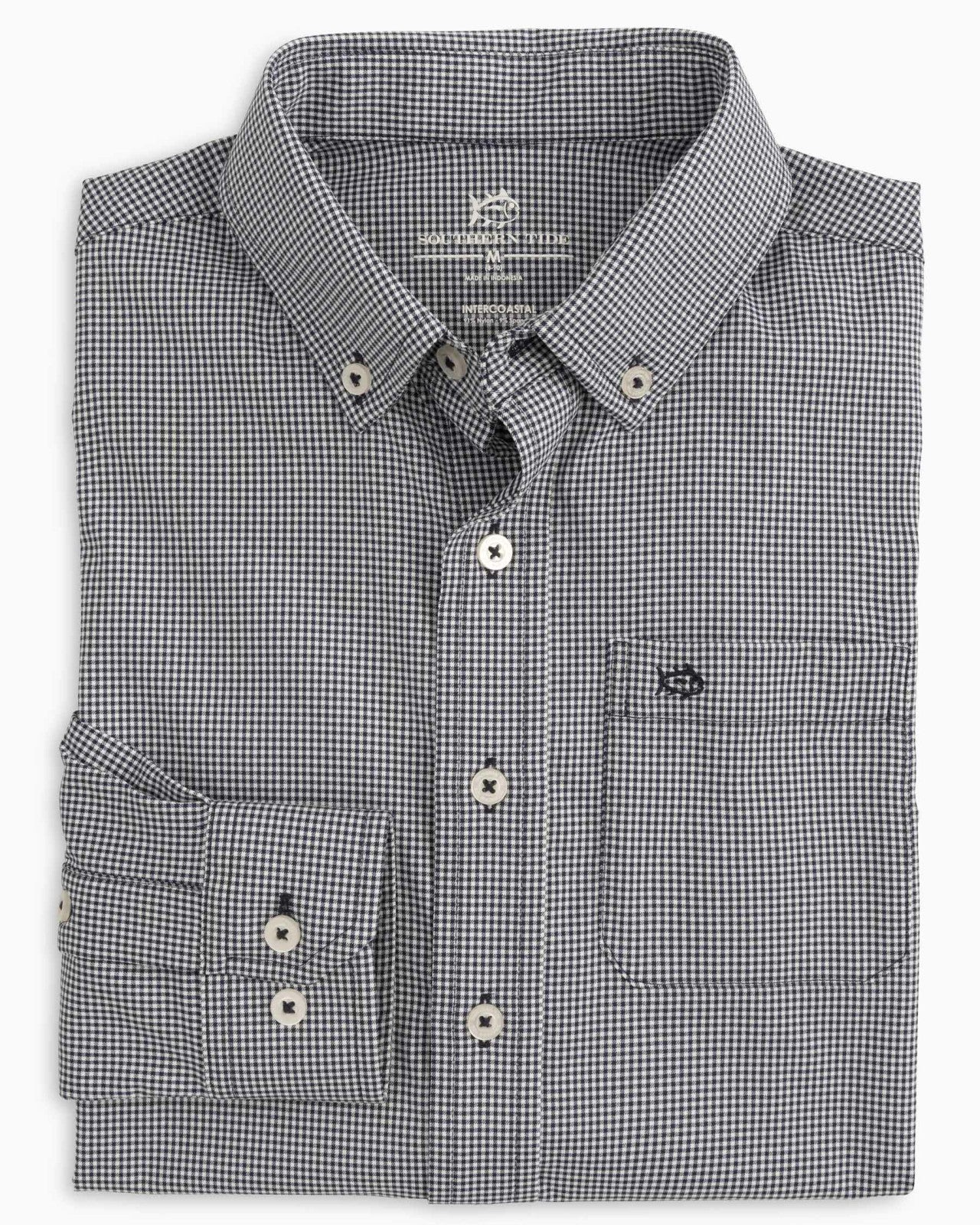 Boy's Intercoastal Mini Gingham Button Down Shirt Southern Tide Value Deal