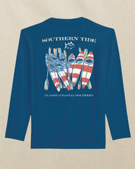 Kids Americana Performance Long Sleeve T-Shirt Southern Tide Bargain