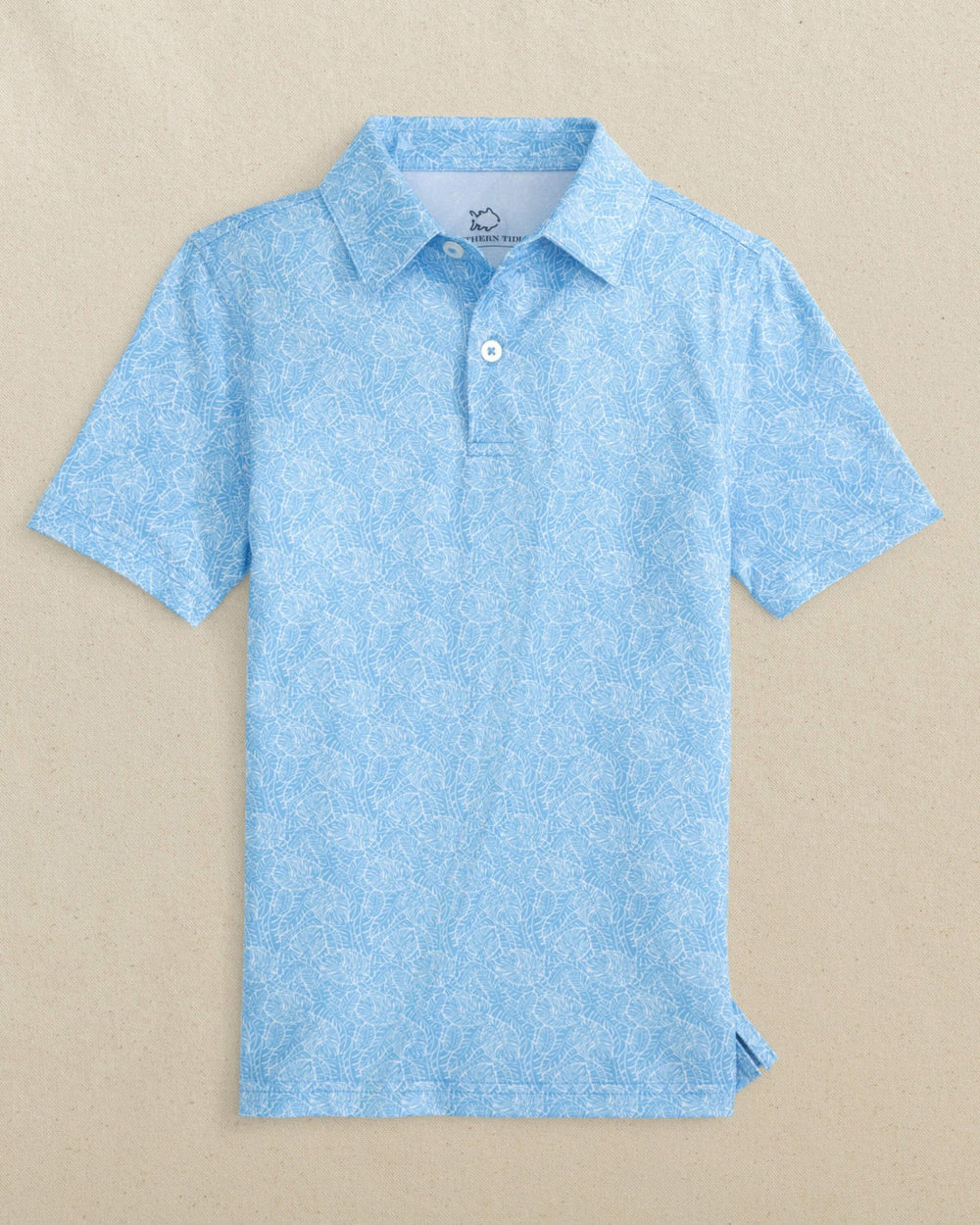 Boys Beach Palms Printed Performance Polo - Blue Southern Tide Special Offer