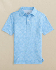 Boys Beach Palms Printed Performance Polo - Blue Southern Tide Special Offer