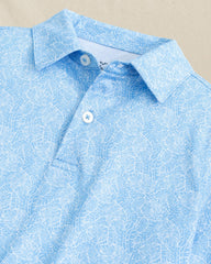 Boys Beach Palms Printed Performance Polo - Blue Southern Tide Special Offer