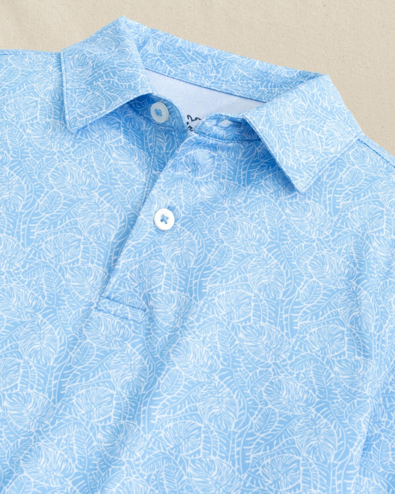 Boys Beach Palms Printed Performance Polo - Blue Southern Tide Special Offer