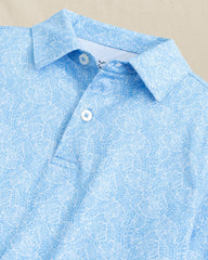 Boys Beach Palms Printed Performance Polo - Blue Southern Tide Special Offer