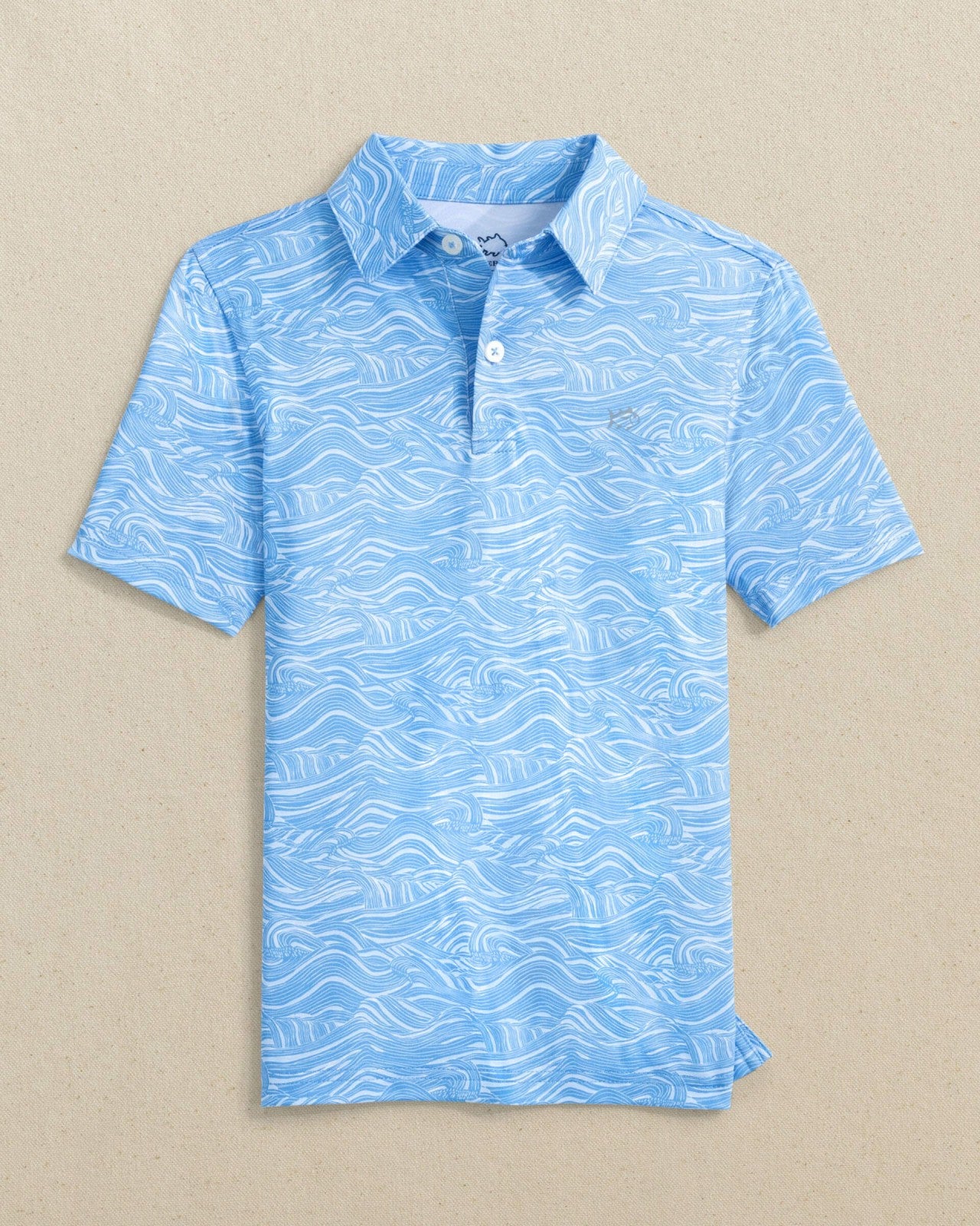 Boys Driver Rolling Waves Printed Performance Polo Southern Tide Hot Deal