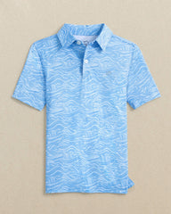 Boys Driver Rolling Waves Printed Performance Polo Southern Tide Hot Deal