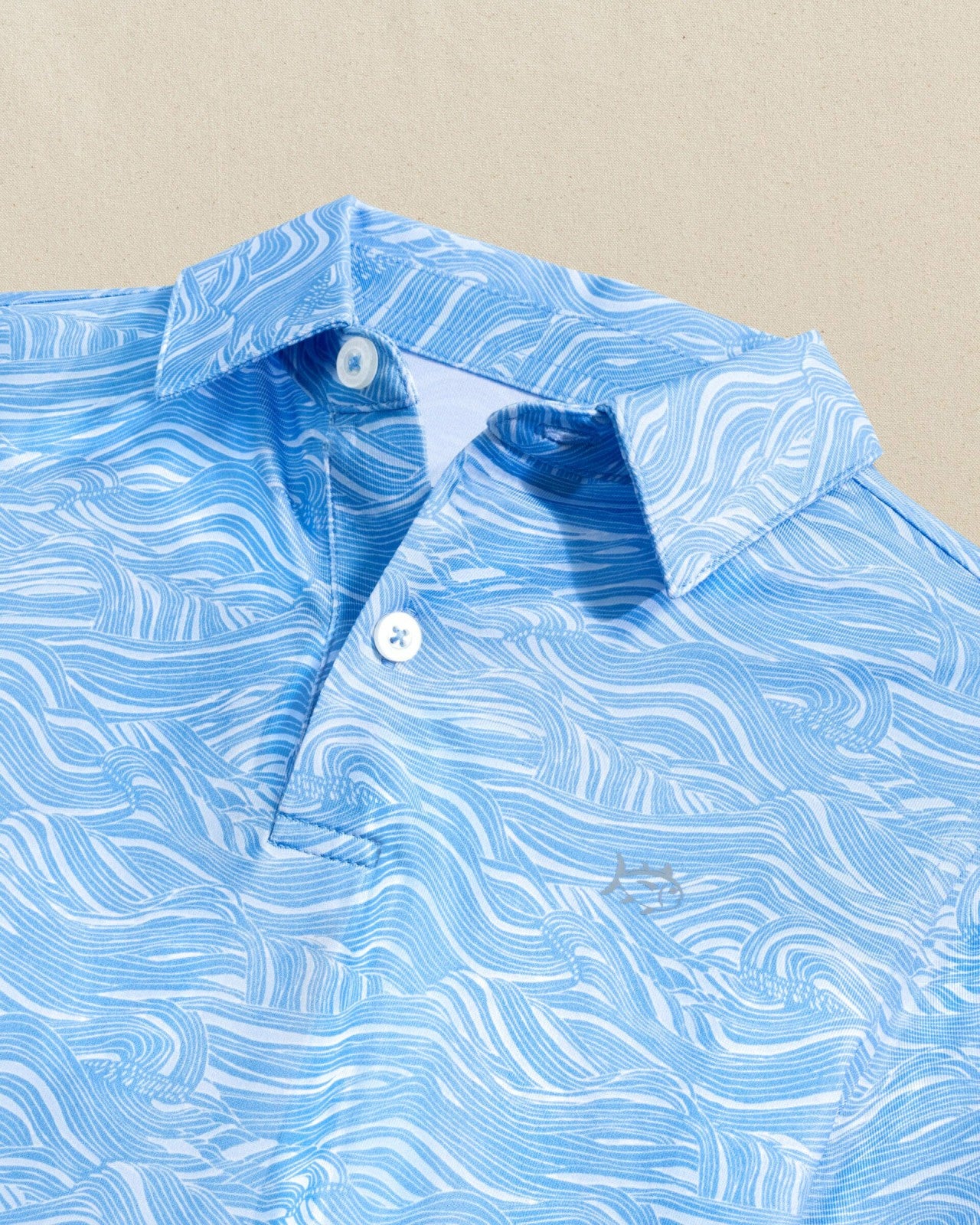 Boys Driver Rolling Waves Printed Performance Polo Southern Tide Hot Deal