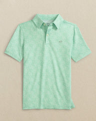 Boys Beach Palms Printed Performance Polo - Green Southern Tide Discounted