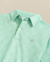 Boys Beach Palms Printed Performance Polo - Green Southern Tide Discounted