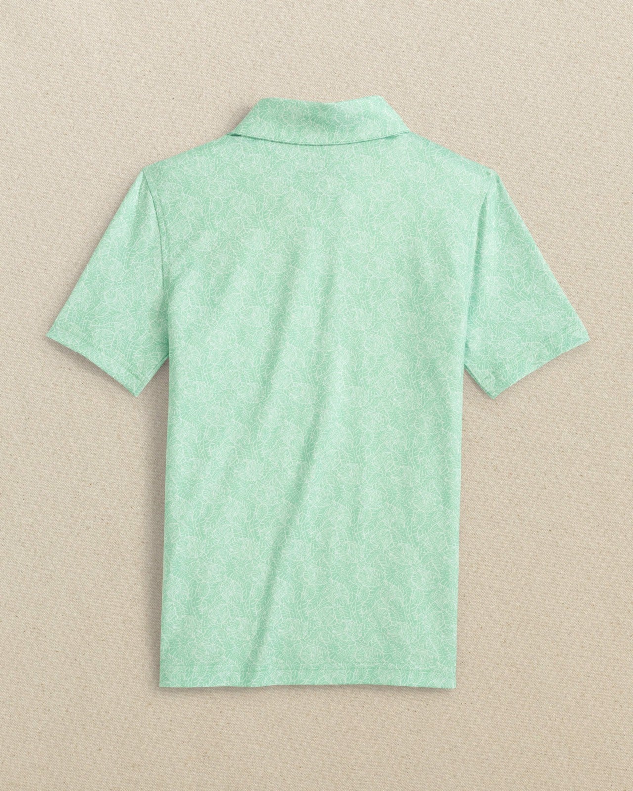 Boys Beach Palms Printed Performance Polo - Green Southern Tide Discounted
