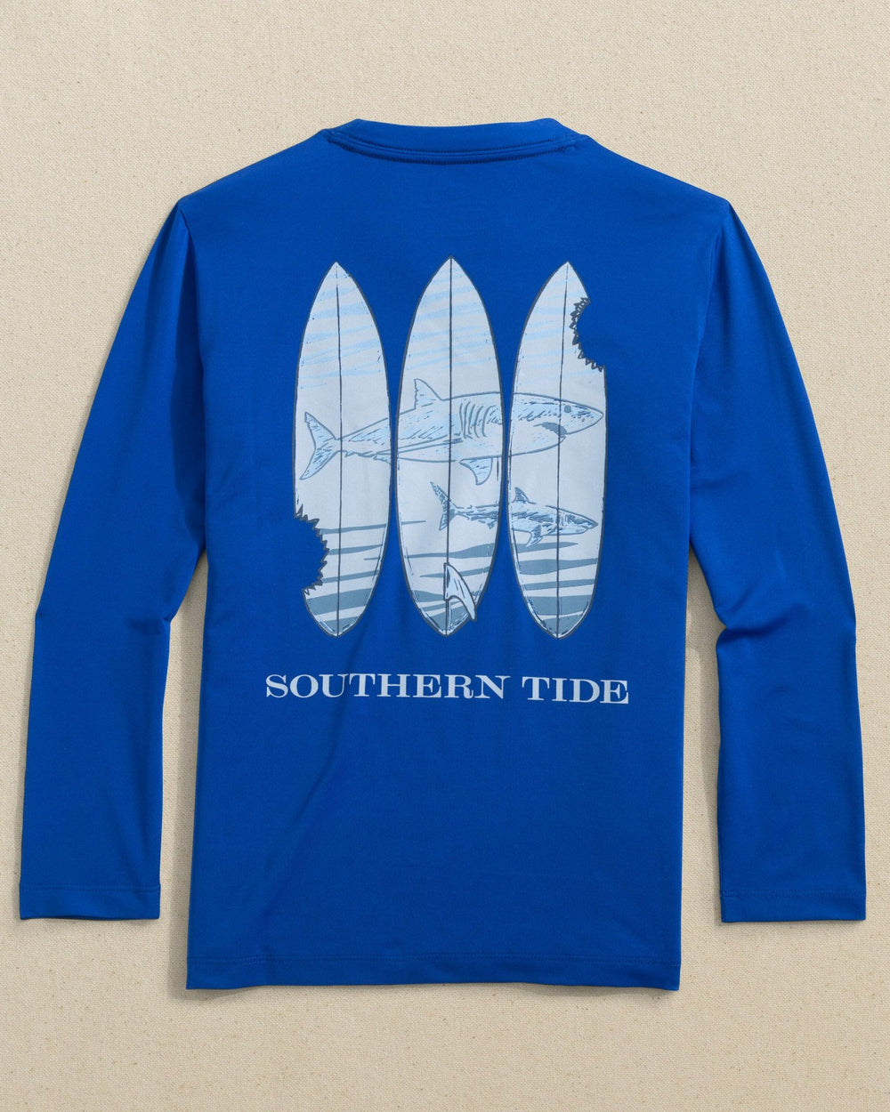 Kids Shark Bite Long Sleeve Performance T-Shirt Southern Tide Outlets
