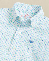 Boys Anchors Away Short Sleeve Sport Shirt Southern Tide Savings