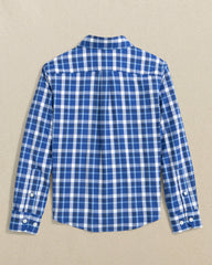 Boys River Ridge Plaid Long Sleeve Sport Shirt - Blue Southern Tide Bargain