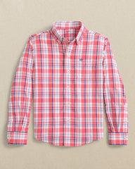 Boys Breakwater Plaid Long Sleeve Sport Shirt Southern Tide Exclusive Deal