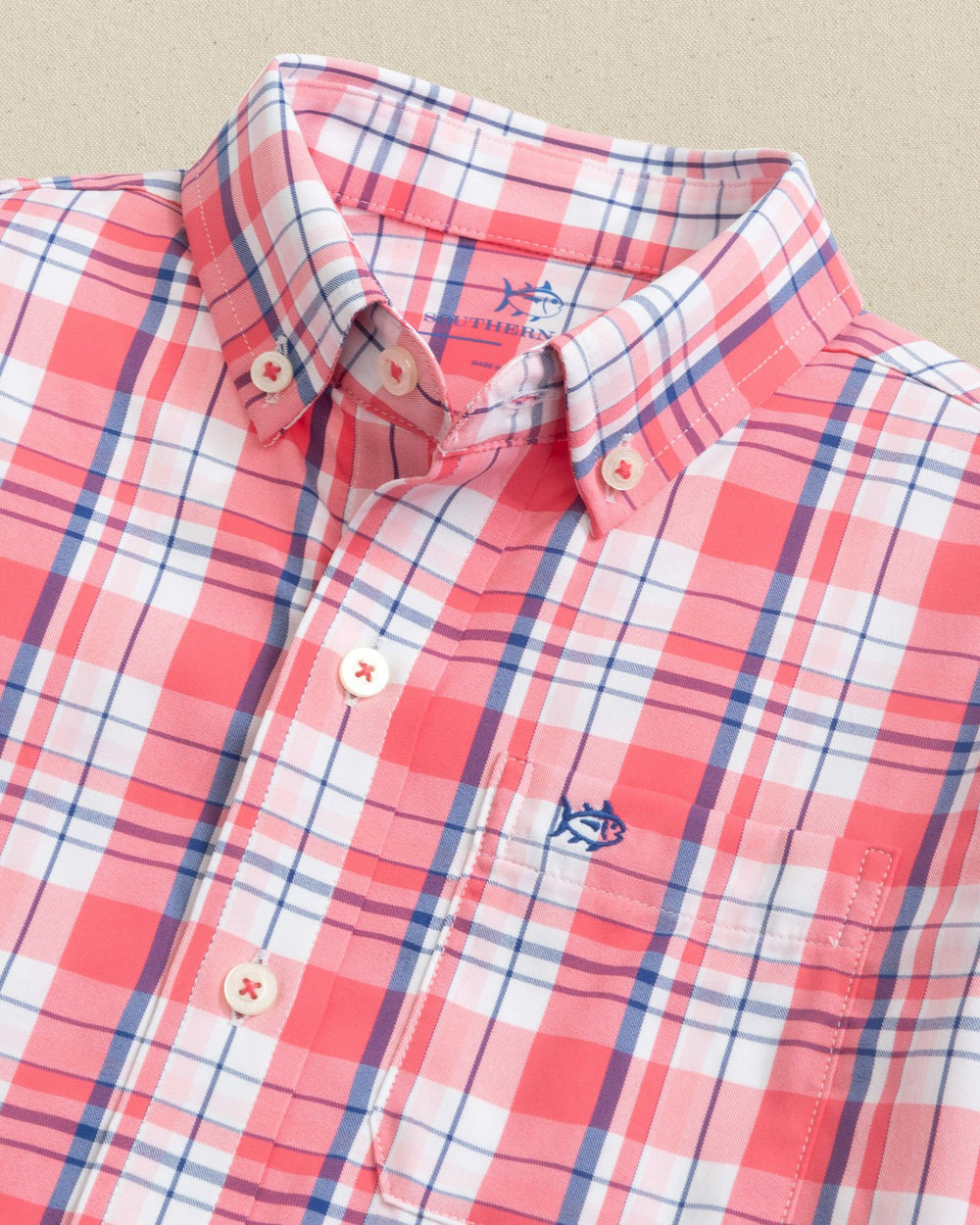 Boys Breakwater Plaid Long Sleeve Sport Shirt Southern Tide Exclusive Deal