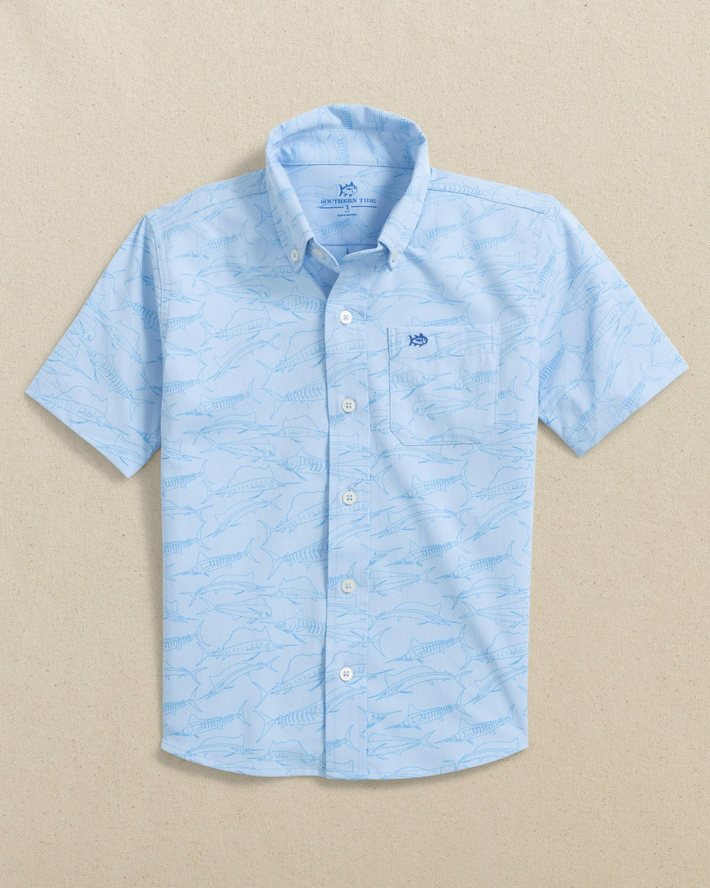Boys Intercoastal Game Fish Short Sleeve Sport Shirt Southern Tide Value Deal