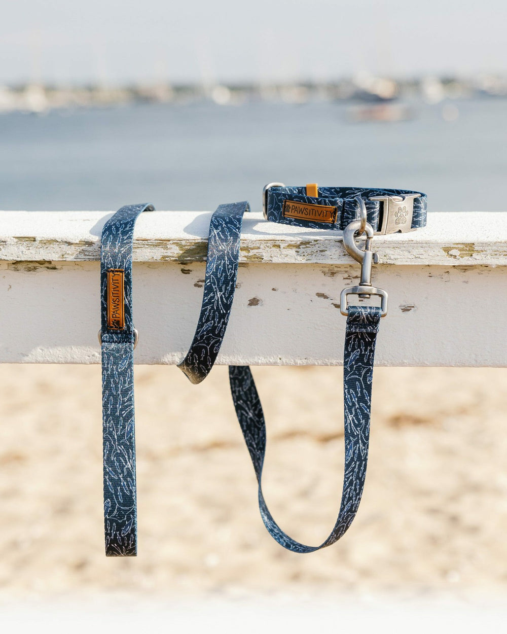 ST x Pawsitivity Schooling Fish Dog Collar Southern Tide On Sale
