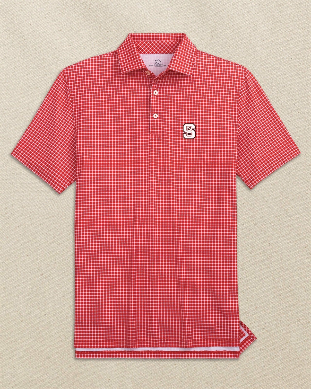 NC State Wolfpack Driver Dunes Edge Plaid Polo Southern Tide Savings